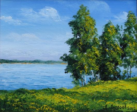 summer,  river, landscape